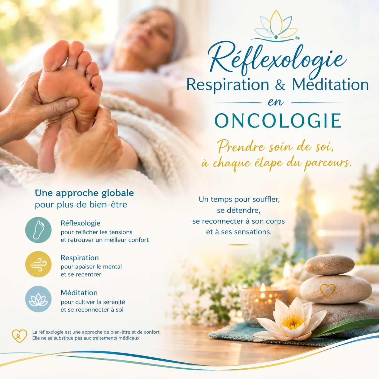 réflexologie oncologie soutien les personnes touchées par le cancer avec une approche douce en réflexologie respiration et méditation